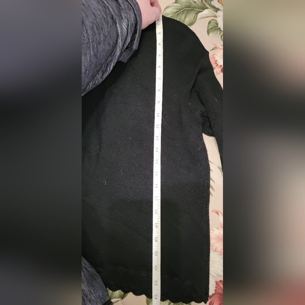 #268 Festive Black Cardigan with Holiday Embroidery,sze. XL - Picture 7 of 16